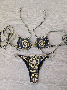 NWT | Feral Intent Black Open Bust Bikini | Medium